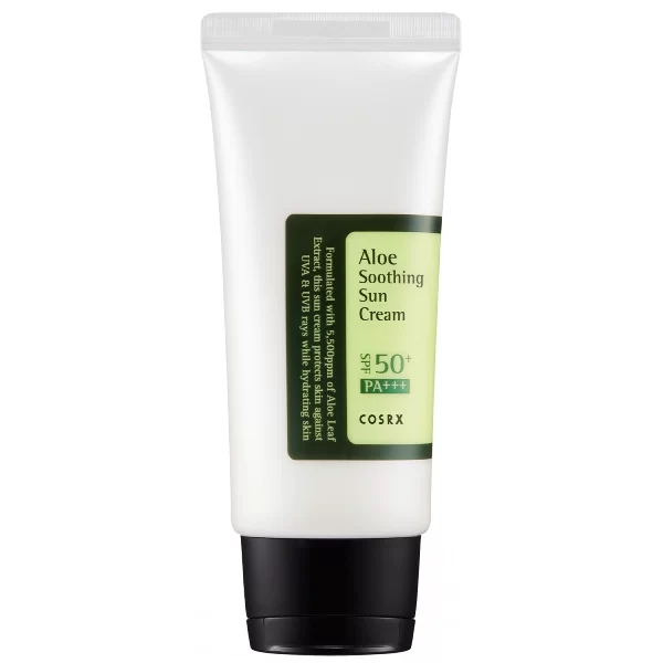 Cosrx, Aloe Soothing Sun Cream SPF50+ PA+++, Cremă SPF calmantă cu aloe, 50 ml