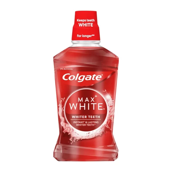 Colgate, Max White Whiter Teeth, Apă de gură pentru albire ușoară, 500 ml