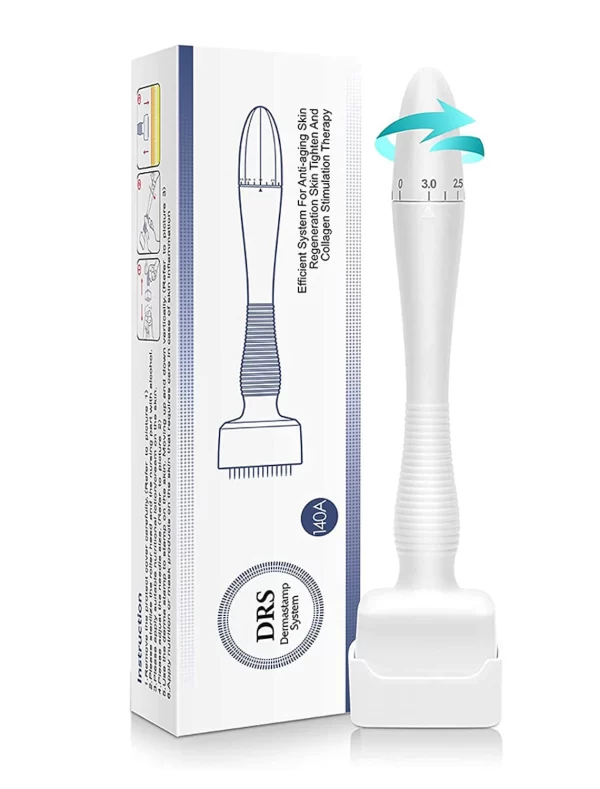 Derma Stamp 140 Ace din Titanium, Reglabil 0.3 – 3mm, Microneedle, pentru Barbă și Scalp