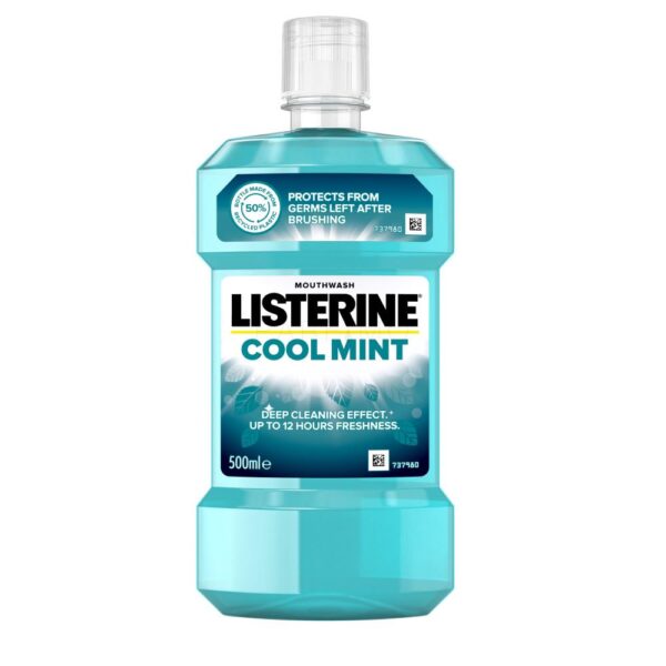 Listerine, Cool Mint Antiseptic Mouthwash, Apă de gură antiseptică, 500 ml