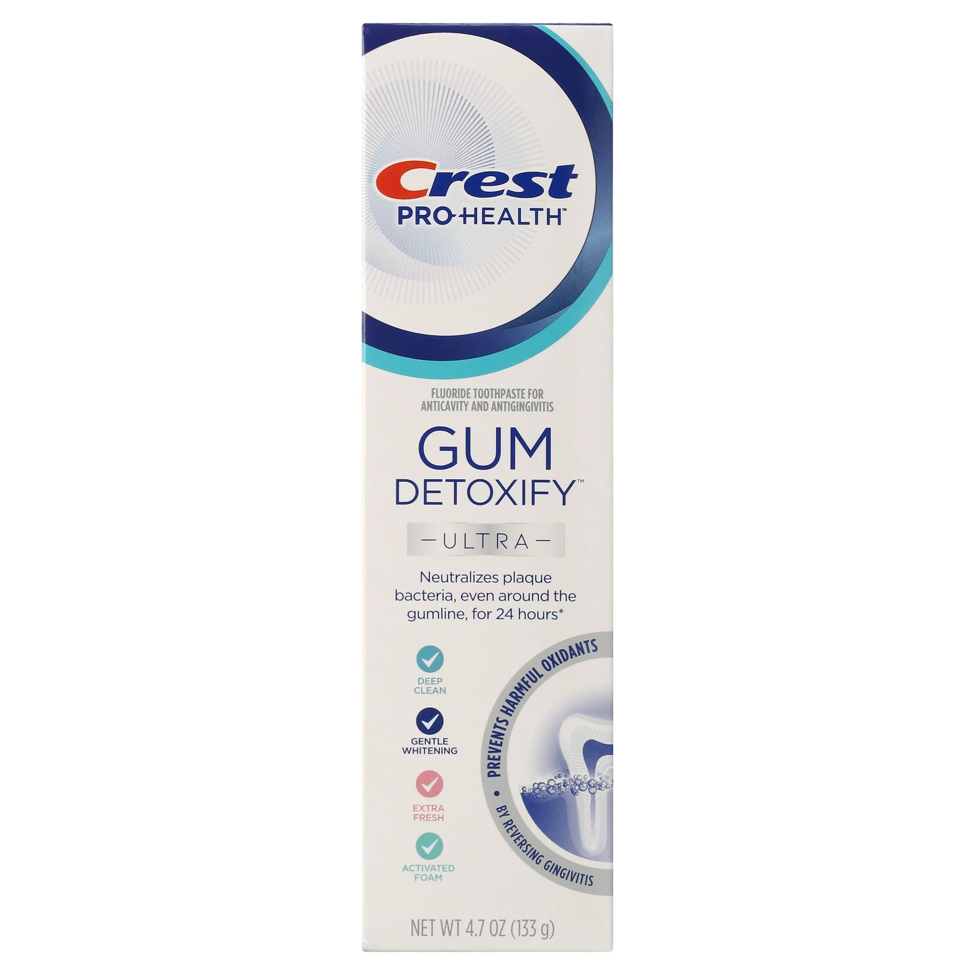 Crest, Pro-Health Gum Detoxify Ultra Toothpaste, Pastă pentru îngrijire gingivală, 133 g
