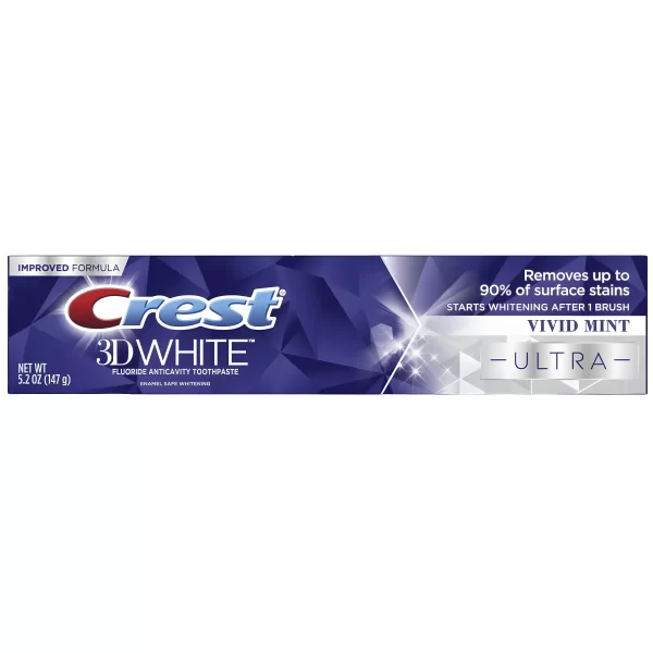 Crest, 3D White Ultra Vivid Mint, Pastă de dinți albire și protecție anticarii, 147 g