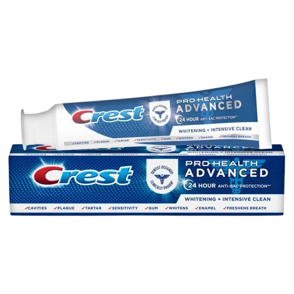 Crest, Pro-Health Advanced Whitening + Intensive Clean Toothpaste, Albire și curățare intensă, 164 g