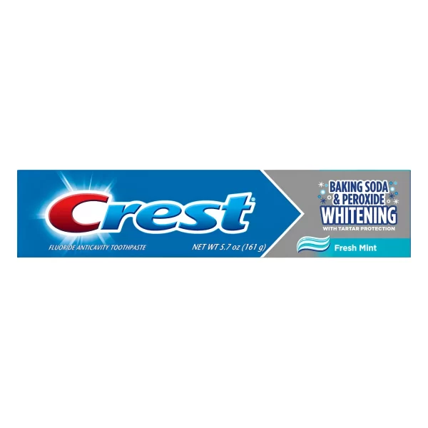 Crest, Baking Soda & Peroxide Whitening Toothpaste, Pastă de dinți albire cu bicarbonat, 161 g