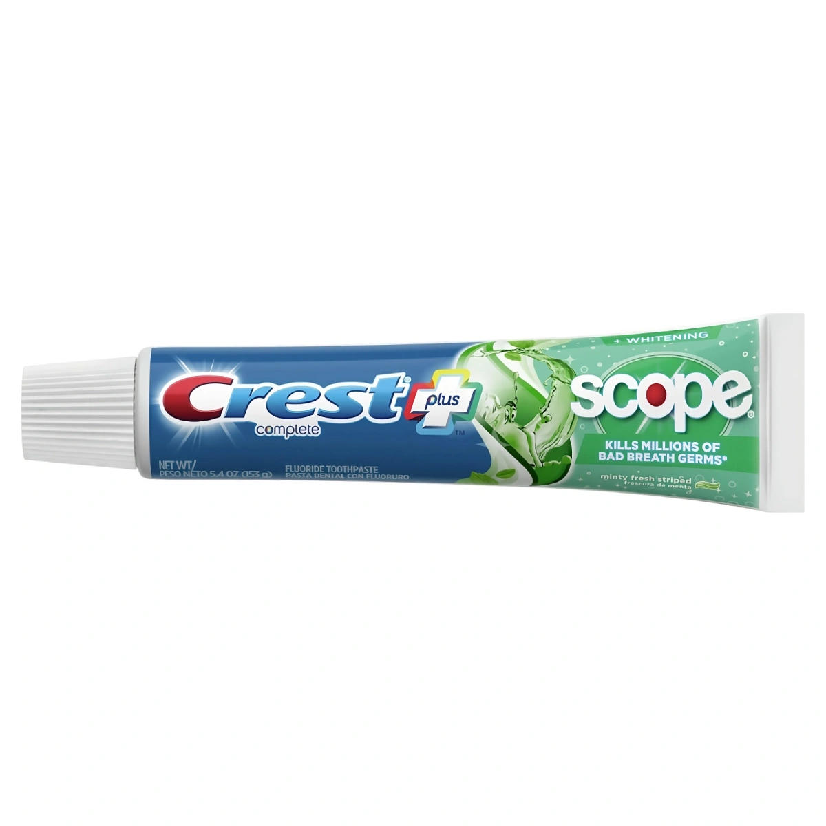 Crest, Plus Scope Complete Active Fresh, Respirație proaspătă și albire, 155 g