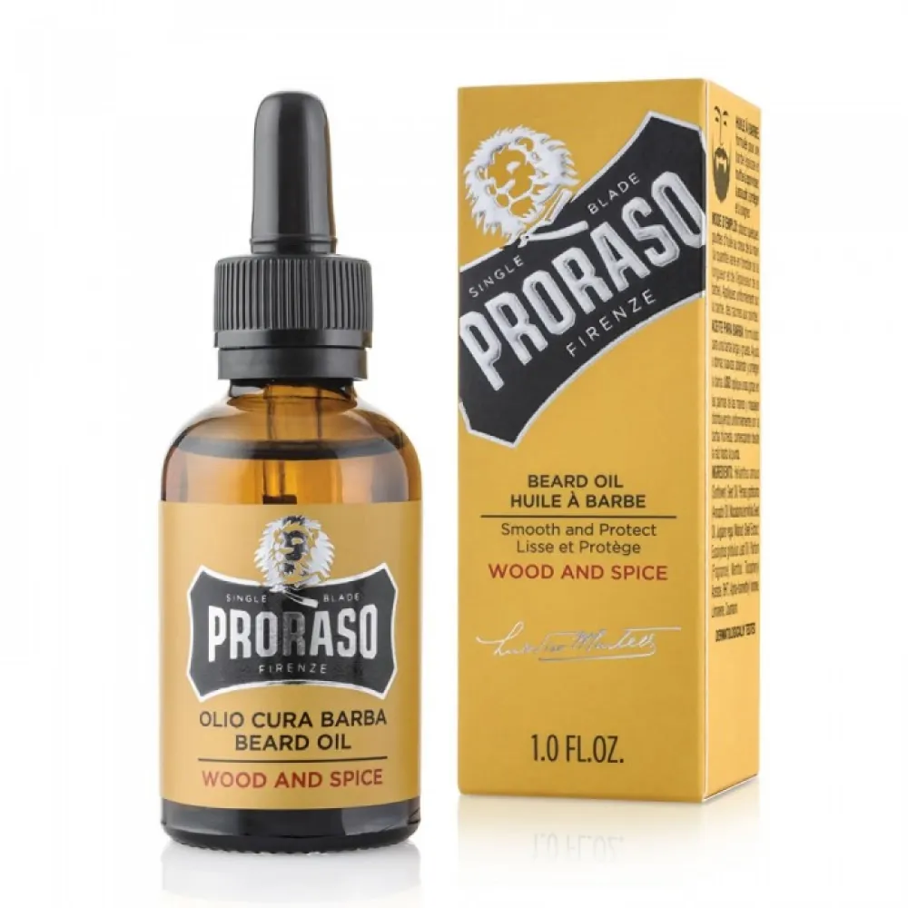 Proraso, Beard Oil Wood & Spice, Ulei pentru îngrijire și hidratare, 30 ml