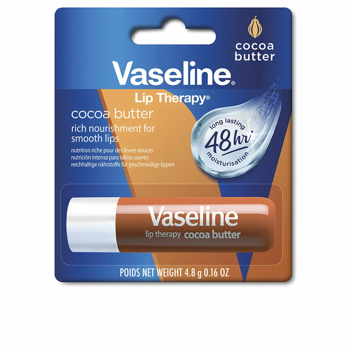 Vaseline, Balsam de buze cu unt de cacao, Hranitor, 4.8 g