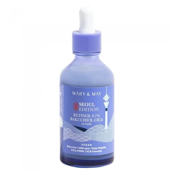 Mary&May, Retinol 0.1% Bakuchiol Cica Serum, Serum anti-îmbătrânire calmant, 80ml