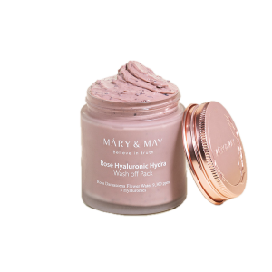 Mary&May, Rose Hyaluronic Hydra Wash Off Pack, Mască hidratantă cu petale de trandafir, 125g