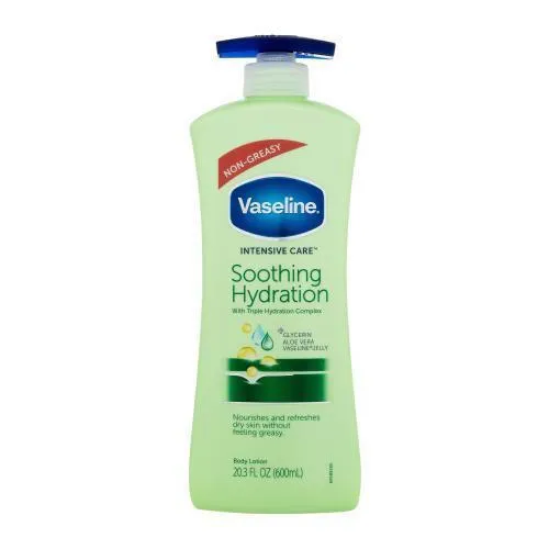 Vaseline, Intensive Care Soothing Hydration Body Lotion Aloe, Loțiune calmantă și hidratantă, 600 ml