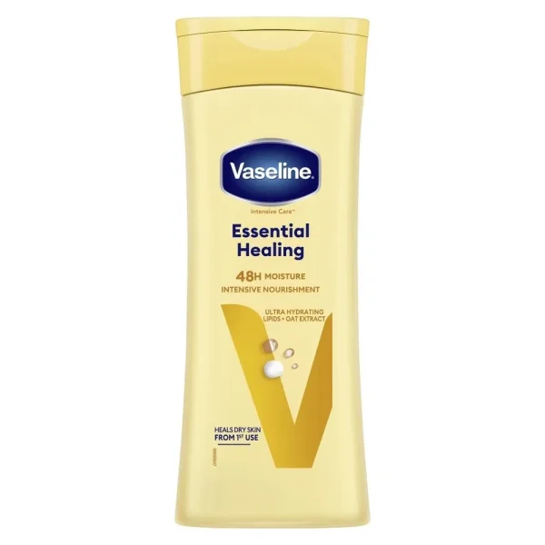 Vaseline, Intensive Care Essential Healing Body Lotion, Loțiune reparatoare pentru piele uscată, 400 ml