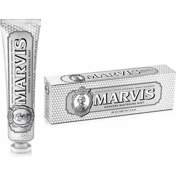Marvis, Smokers Whitening Mint Toothpaste, Pastă dentară pentru albire ușoară, 85 ml