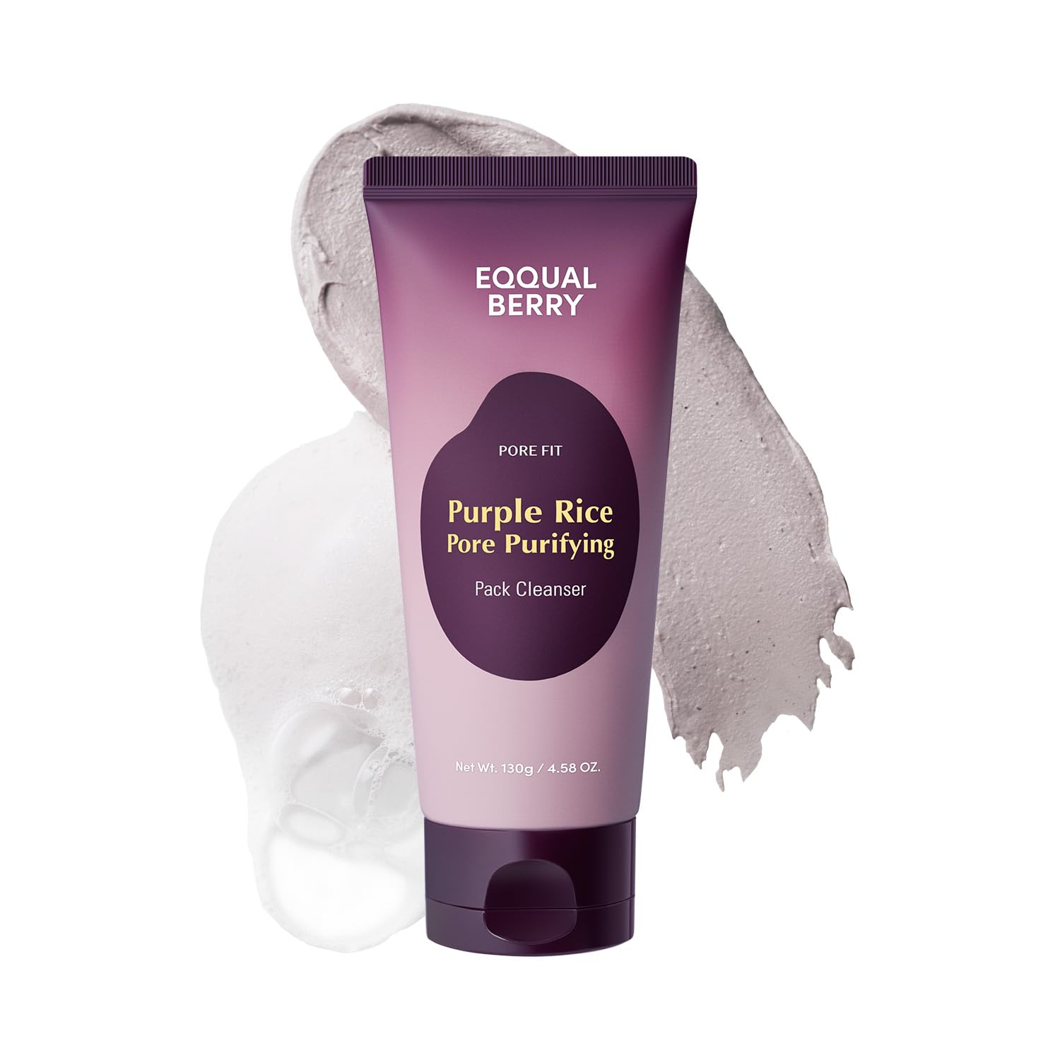 Eqqualberry, Purple Rice Pore Purifying Pack Cleanser, Cleanser purifiant pentru pori, 130g