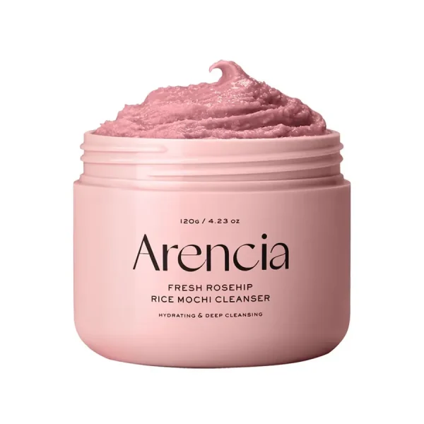 Arencia, Fresh Rosehip Rice Mochi Cleanser, Gel spumant calmant și exfoliant ușor, 120g