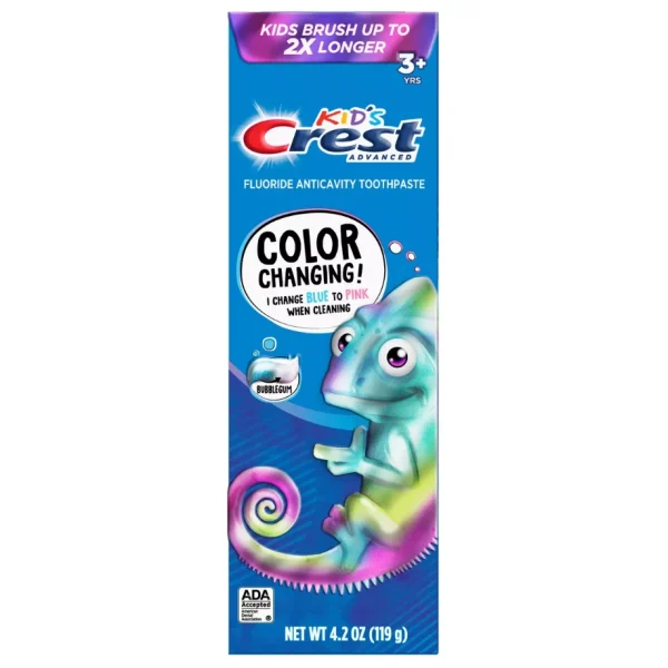 Crest, Kids Advanced Color-Changing Toothpaste, Pastă color-changing pentru copii, 119 g