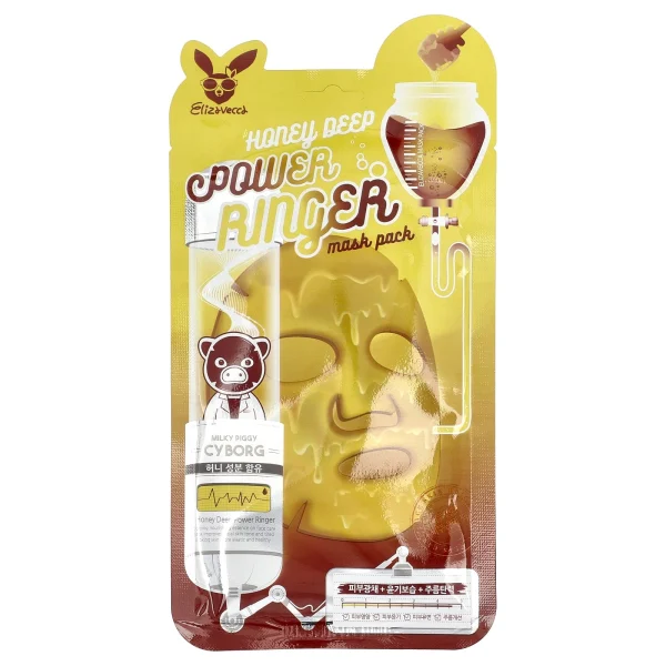 Elizavecca, Honey Deep Power Ringer Mask Pack, Mască intens hidratantă și nutritivă, 23 ml
