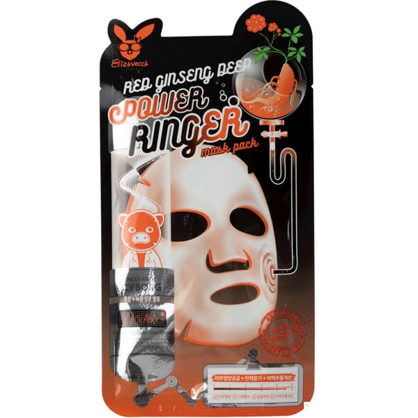 Elizavecca, Milky Piggy Red Ginseng PowerRinger Mask, Mască cu Ginseng, 23 ml