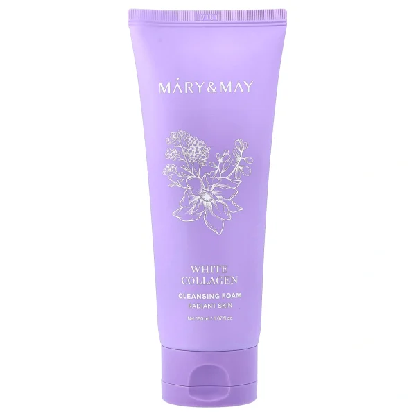 Mary&May, White Collagen Cleansing Foam, Spumă de curățare iluminatoare, 150 ml