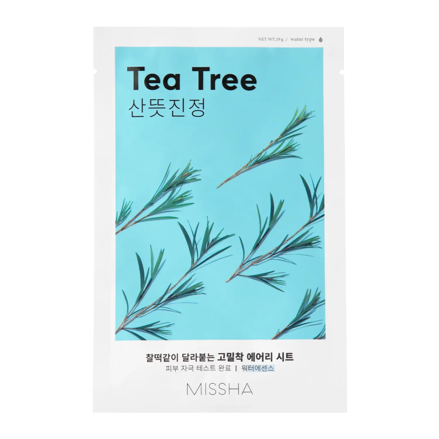 Missha, Airy Fit Sheet Mask Tea Tree, Mască calmantă purifiantă, 19 g