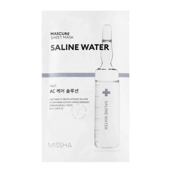 Missha, Mascure AC Care Solution Sheet Mask (Saline Water), Mască hidratantă și calmantă, 28 ml