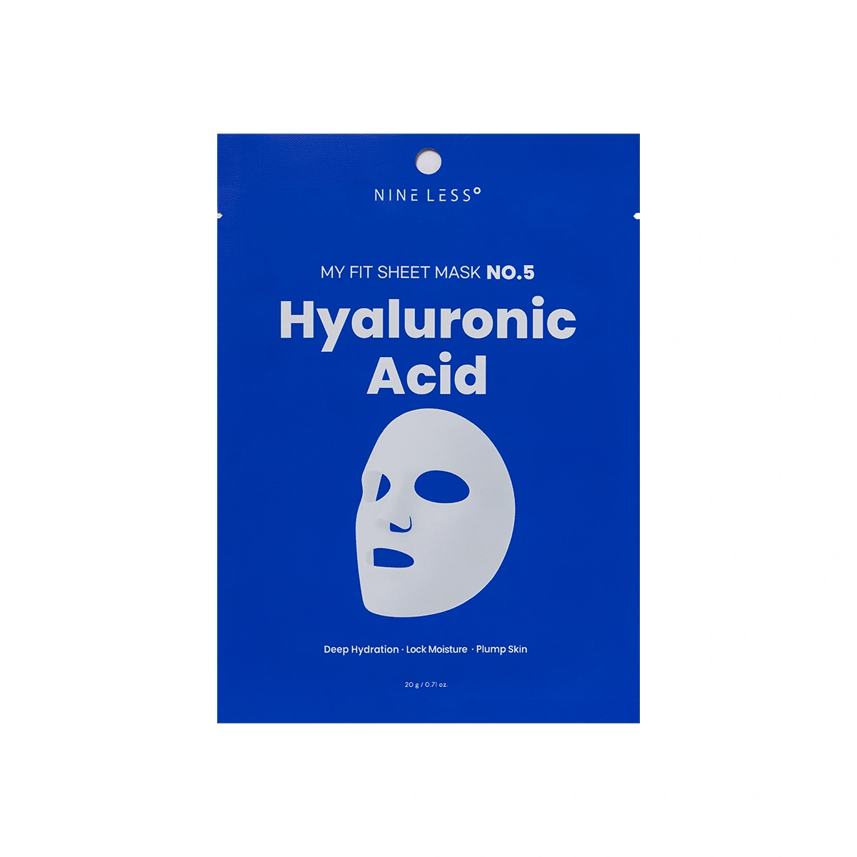 Nine Less, My Fit Sheet Mask Hyaluronic Acid, Mască hidratantă intensă, 1 sheet