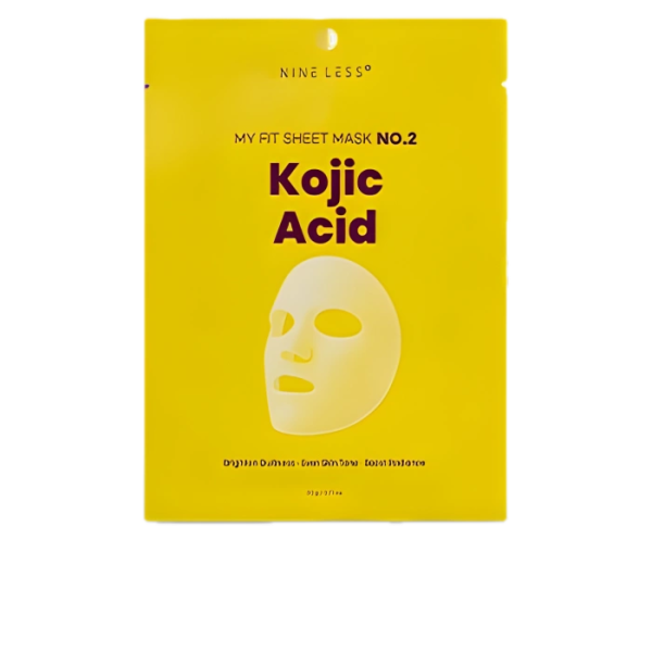 Nine Less, My Fit Sheet Mask No.2: Kojic Acid, Mască iluminatoare pentru pete, 20g