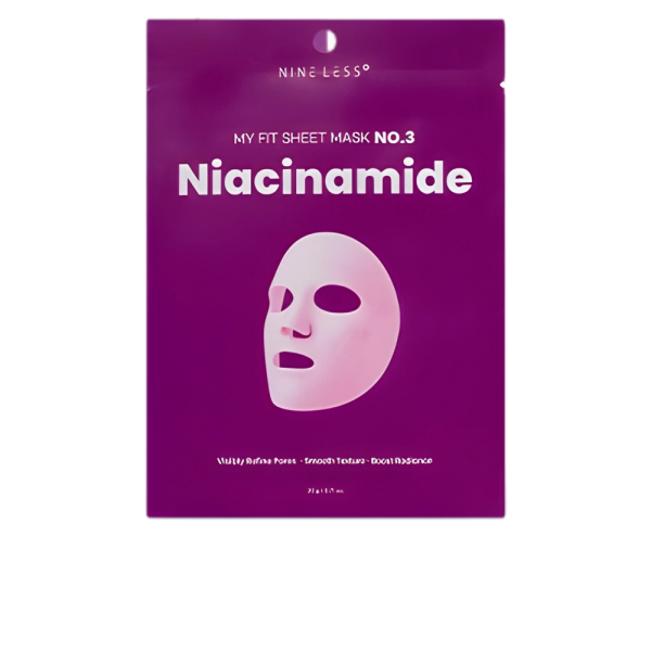 Nine Less, My Fit Sheet Mask No.3 Niacinamide, Mască hidrogel cu niacinamidă, 20 g