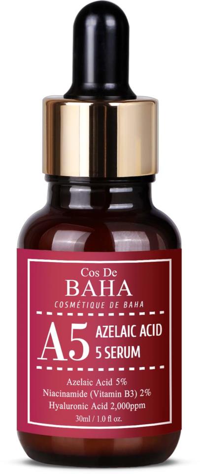 Cos De BAHA, A5 Azelaic Acid 5% Serum, Ser antiacnee si calmant, 30 ml