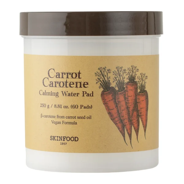 SKINFOOD Carrot Carotene Calming Water Pad, 60 Pads (250g)