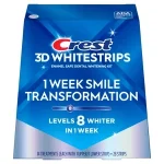 Crest Benzi 3D 1 Week Smile Transformation, 14 plicuri, 10% concentratie, tratament pentru albirea dintilor