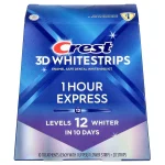 Crest Benzi 3D Whitestrips 1 Hour Express, 10 plicuri, 12% concentratie, tratament pentru albirea dintilor