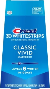 Benzi Crest 3D Whitestrips Classic Vivid, 10 plicuri, 6% concentratie, tratament albirea dintilor