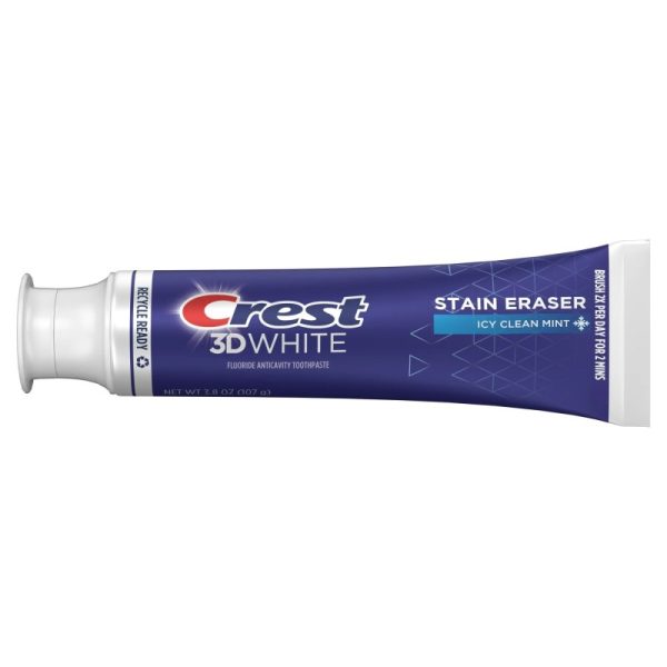 Crest, 3D White Stain Eraser Toothpaste Icy Clean, Albire și protecție anticarii, 107g