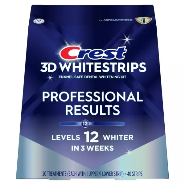Crest Benzi 3D Whitestrips Professional Results, 12% concentratie, 20 de tratamente pentru albirea dintilor