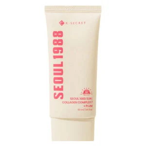 K-Secret, Seoul 1988 Sun: Collagen Complex 7 + Plum, Loțiune solară cu colagen, 50 ml