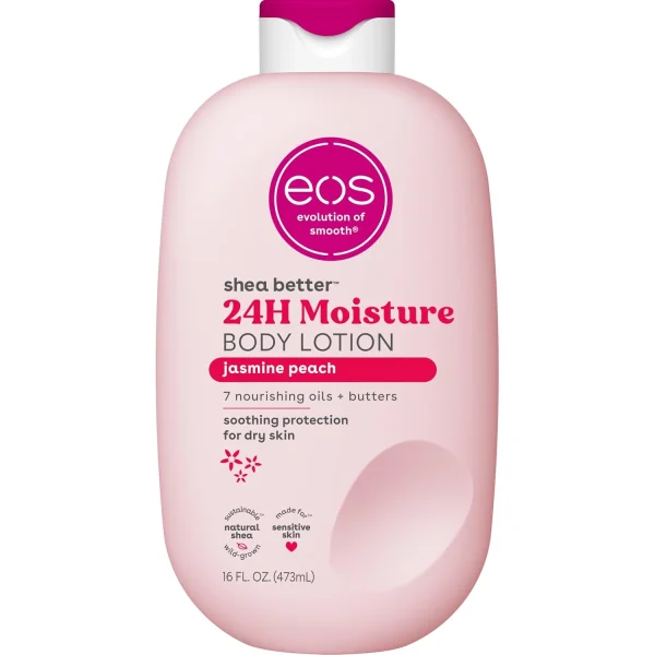 Eos, Shea Better 24H Moisture Jasmine Peach Body Lotion, Loțiune hidratantă, 473 ml