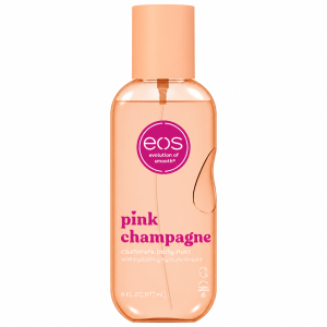 Eos, Cashmere Body Mist Pink Champagne, spray parfumat de corp hidratant, vegan, 177 ml