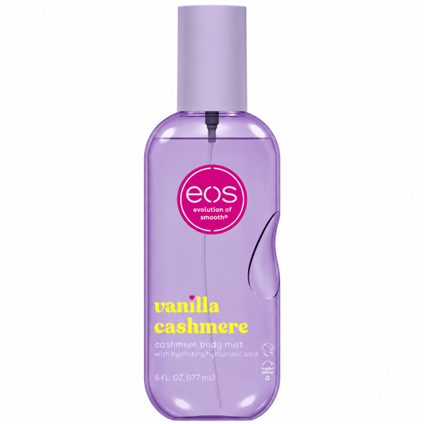 Eos, Cashmere Body Mist Vanilla Cashmere, spray parfumat de corp hidratant, vegan, 177 ml
