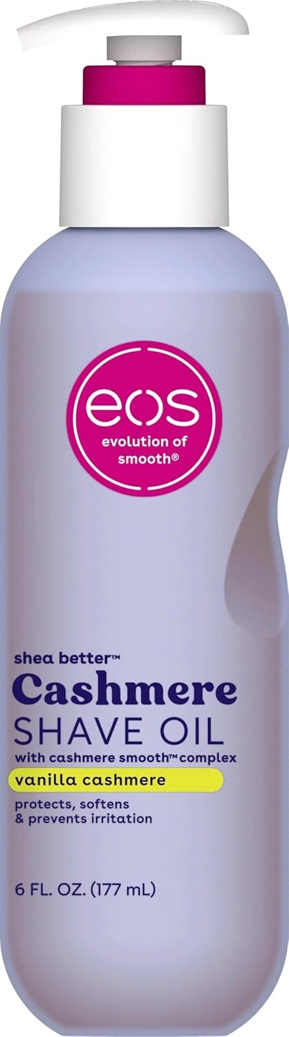 Eos, Cashmere Shave Oil Vanilla Cashmere, ulei de ras hidratant pentru corp, vegan, 177 ml