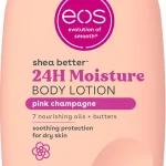 Eos, Shea Better Body Lotion Pink Champagne, loțiune de corp hidratantă cu unt de shea, vegană, 473 ml
