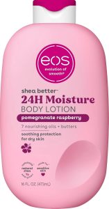 Eos, Shea Better Body Lotion Pomegranate Raspberry, loțiune de corp hidratantă cu unt de shea, vegană, 473 ml