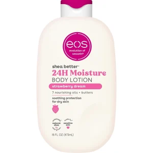 Eos, Shea Better Body Lotion Strawberry Dream, loțiune de corp hidratantă cu unt de shea, vegană, 473 ml