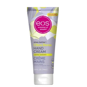 Eos, Shea Better Hand Cream Vanilla Cashmere, cremă de mâini hidratantă cu unt de shea, vegană, 74 ml
