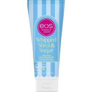 Eos, Shea Better Travel Size Body Lotion Whipped Shea Sugar, loțiune de corp hidratantă travel size cu unt de shea, vegană, 74 ml
