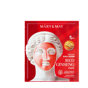 Mary& May Vegan Collagen Red Ginseng Mask, Revitalizare și fermitate, 30g
