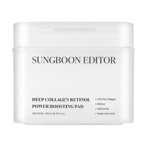 Sungboon Editor, Deep Collagen Retinol Power Boosting Pad, Pad-uri tonice anti-îmbătrânire, 100 buc