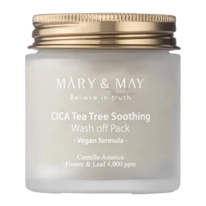 MARY & MAY CICA TeaTree Soothing Wash Off Pack, 125g