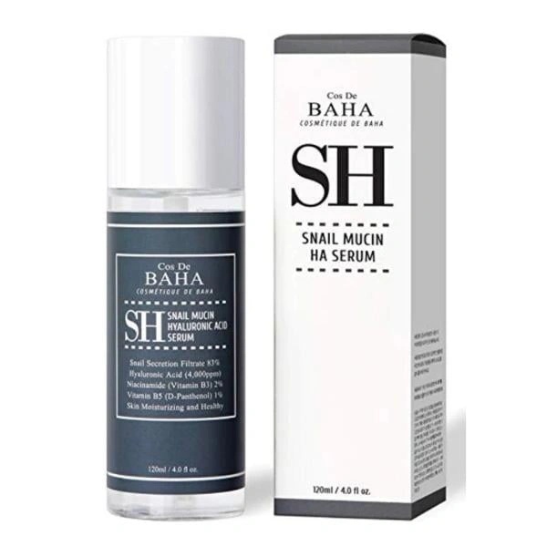 Cos De BAHA, SH Snail Mucin Hyaluronic Acid Serum, Ser hidratant regenerant, 120 ml
