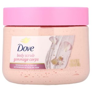Dove, Himalayan Salt & Rose Oil Exfoliating Body Scrub, Exfoliant hidratant și hrănitor, 425 g