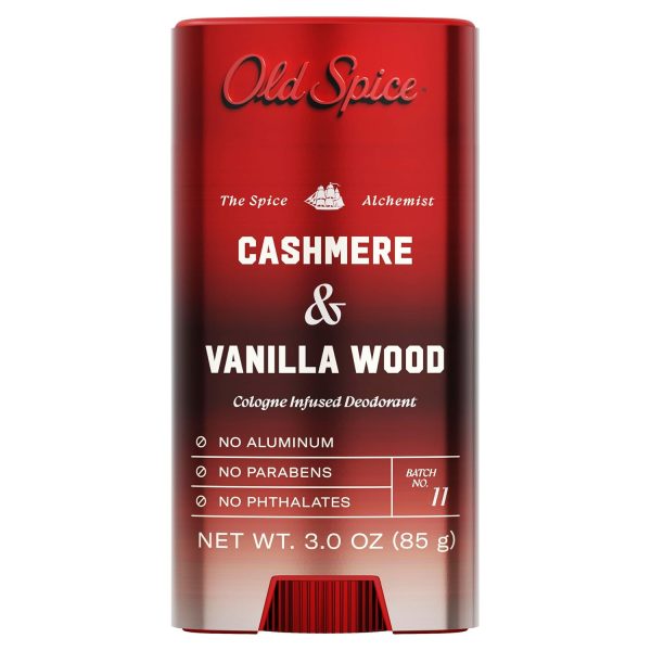 Old spice, Aluminum Free Deodorant Cashmere & Vanilla Wood, Deodorant solid fără aluminiu, 89 g